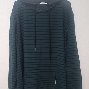 Maurices Dark Green and Black Striped Women's Hoodie